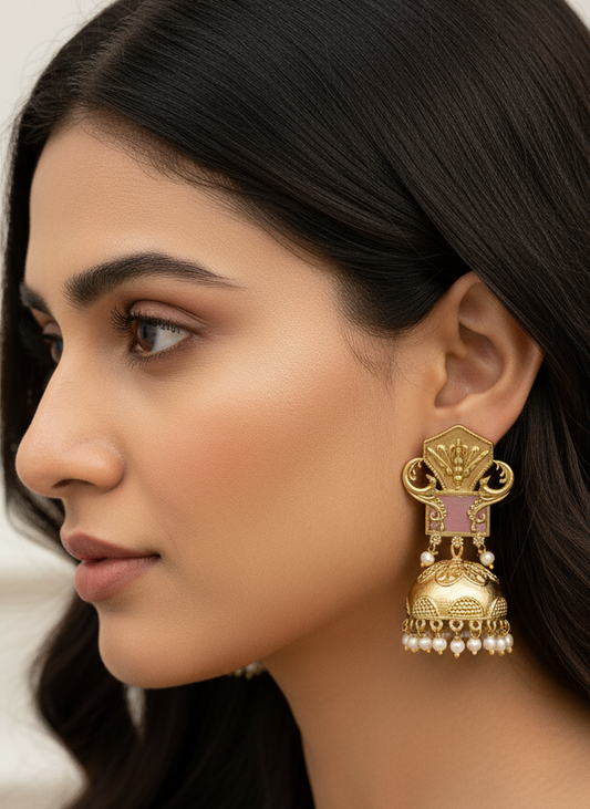 Jhumkha in gold finish