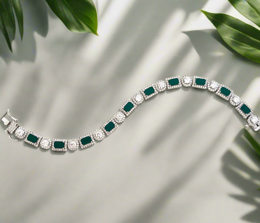 Celeste gemstone tennis Bracelet