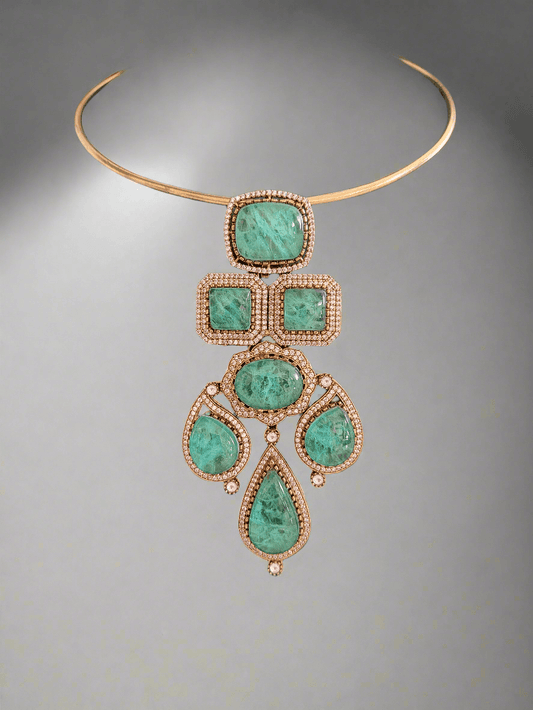 Statement hasli pendant necklace set - Mirae 