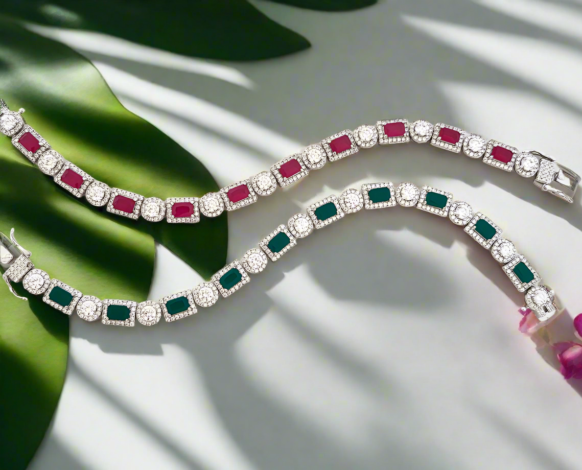 Celeste gemstone tennis Bracelet