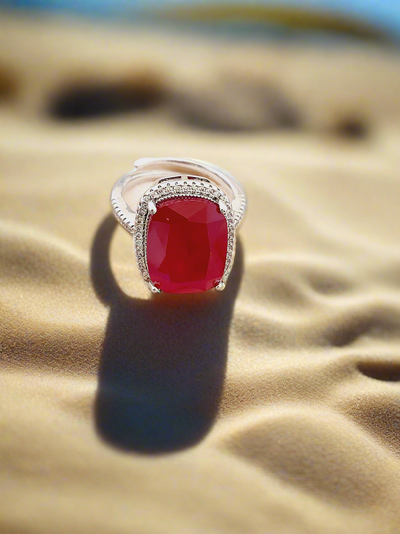 Gemstone Halo Ring
