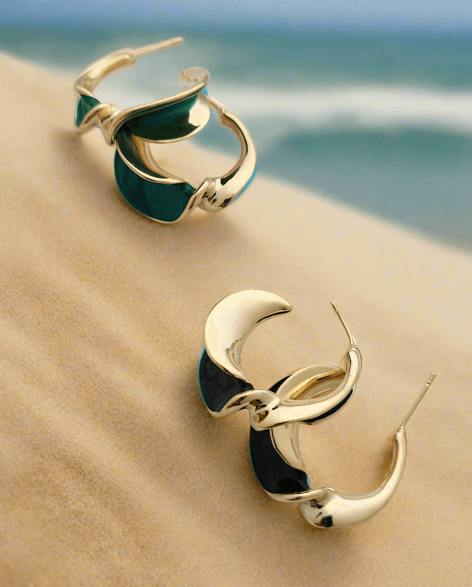 Sculptural Enamel twist earrings - Mirae 