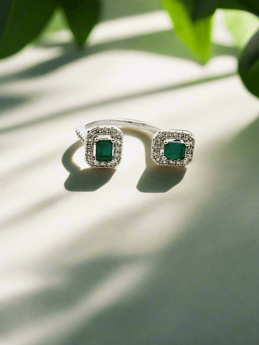 Crystal Two-Stone Open Ring - Mirae 