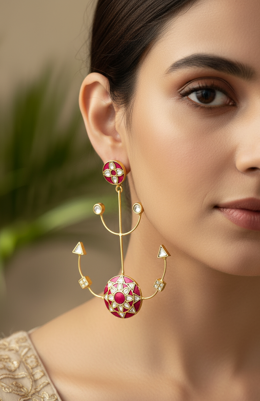 Anchor Motif Drop Earrings