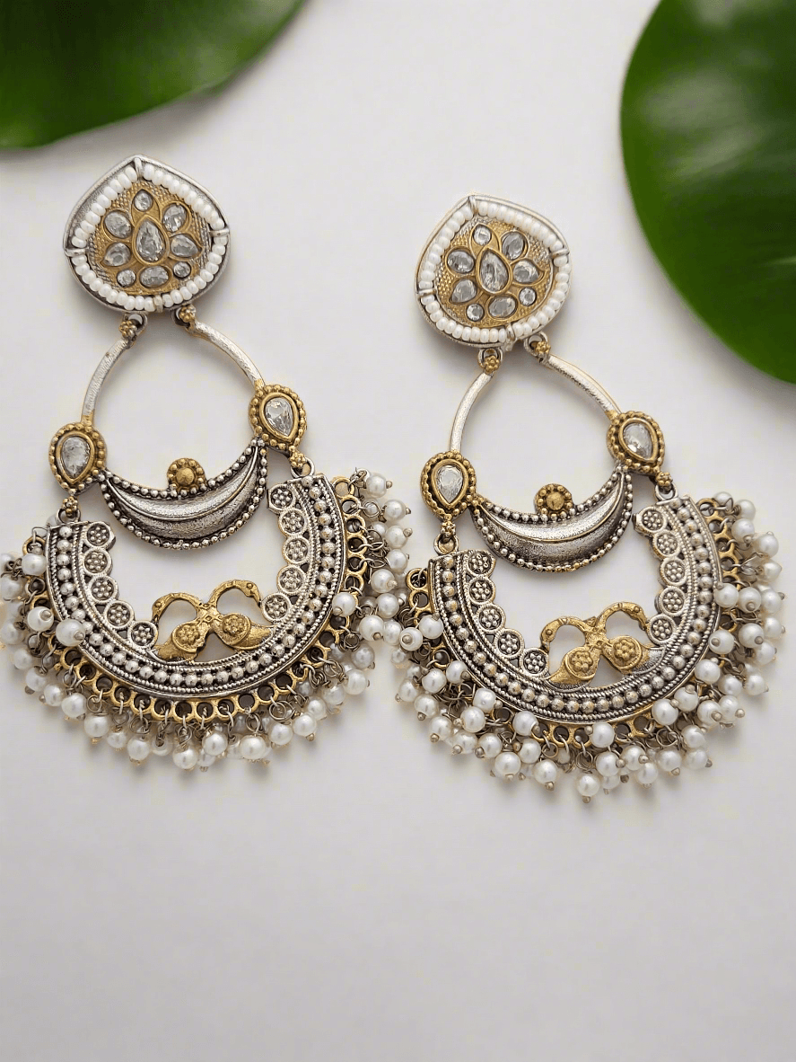 Peacock Motif Chandbali - Mirae 