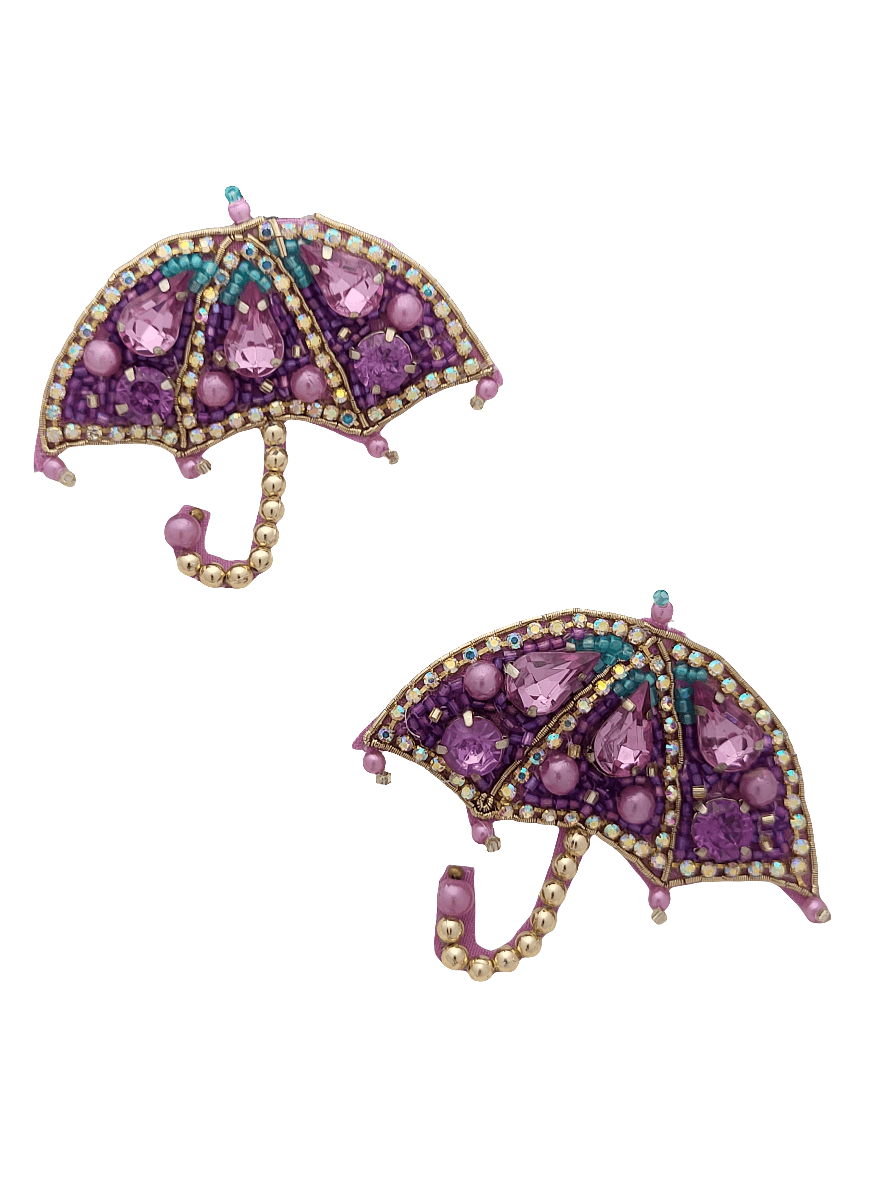 Umbrella Beaded and Embellished Earrings - Mirae 