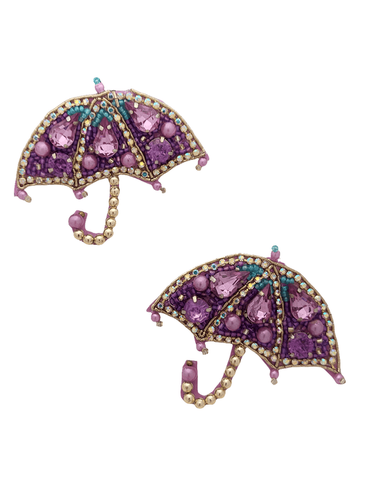 Umbrella Beaded and Embellished Earrings - Mirae 