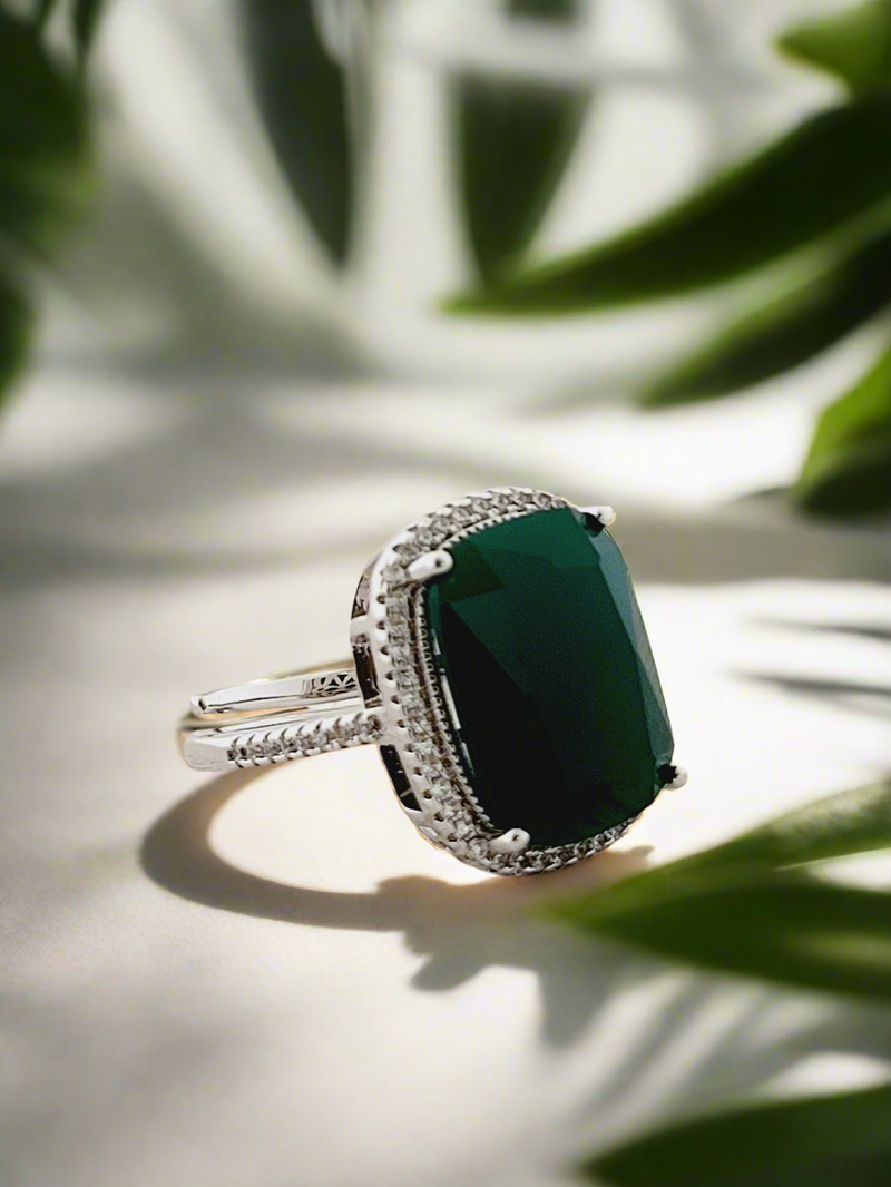 Gemstone Halo Ring