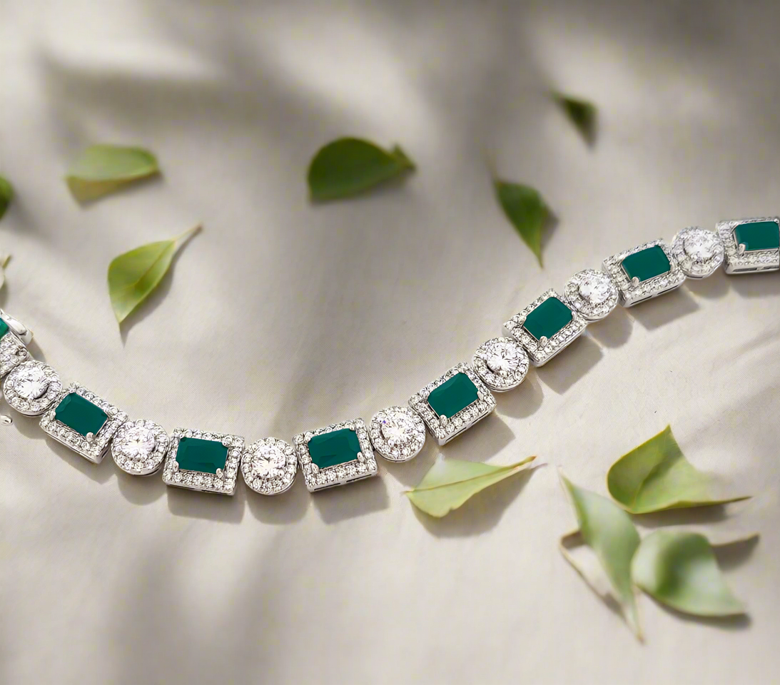 Celeste gemstone tennis Bracelet