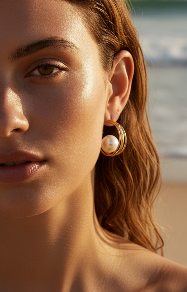 Modern Pearl & Layered Hoop Earrings