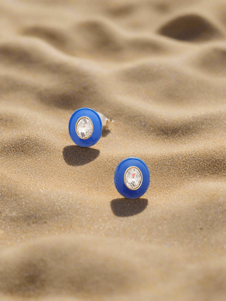 Sparkel & Chic Crystal encrusted stud earrings - Mirae 