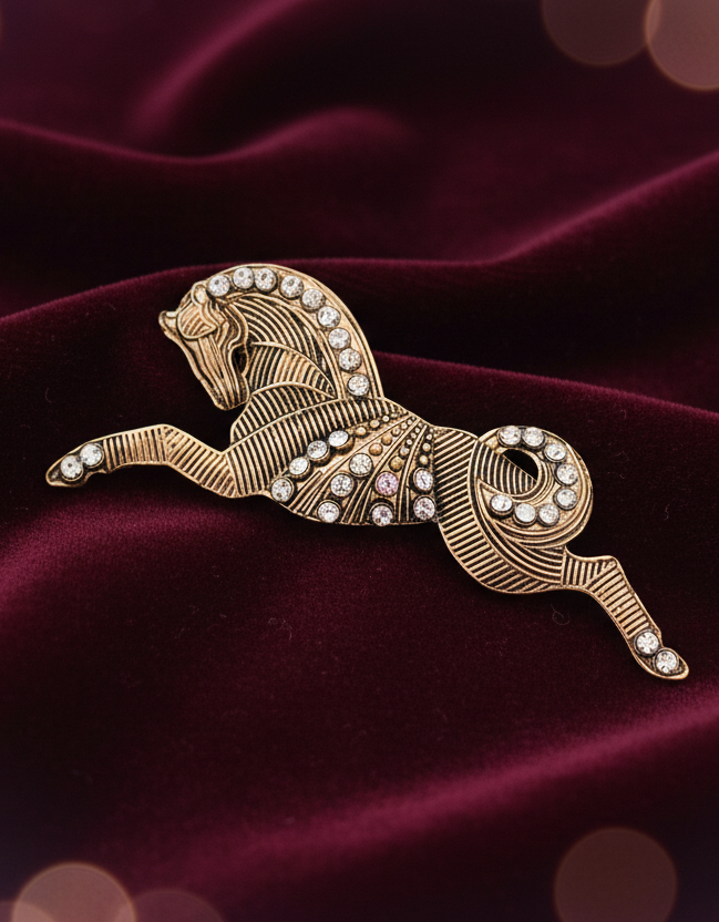 The Golden Stallion Brooch