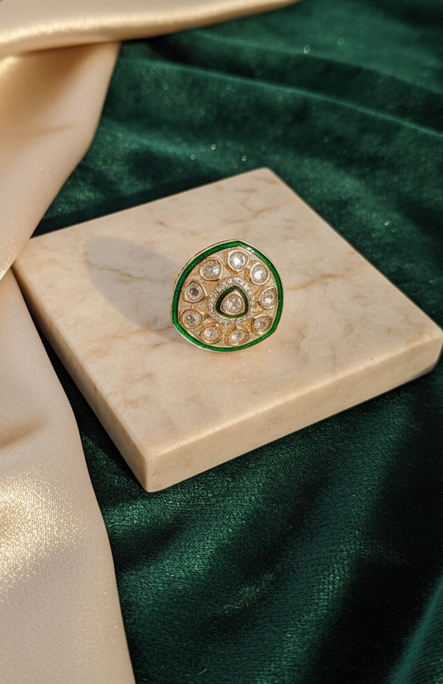 The Meenakari Triangle Cluster Ring