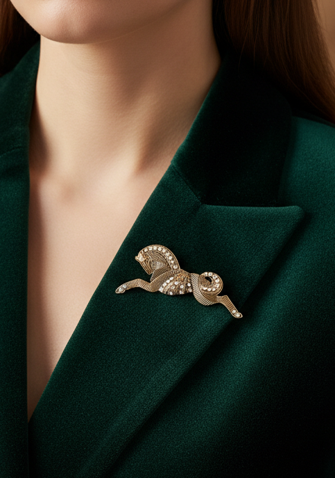 The Golden Stallion Brooch