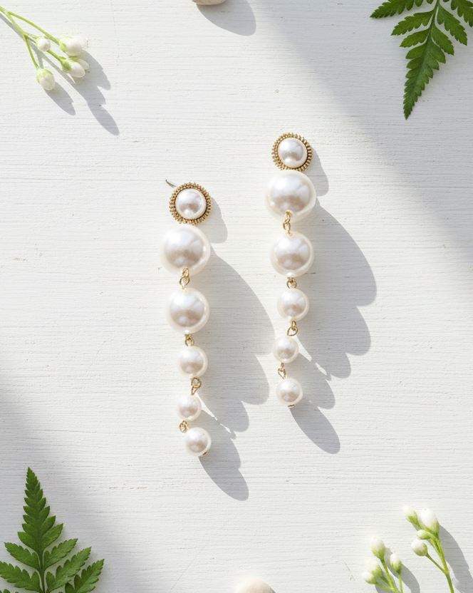 Grand Cascade Pearl Drop Earrings