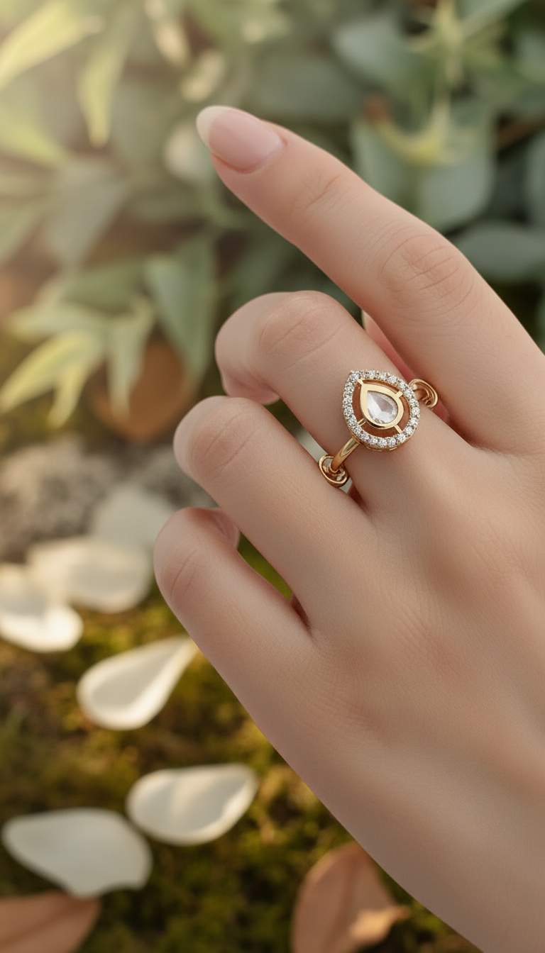 The Sunlit Pear-Cut Ring