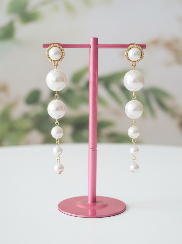 Grand Cascade Pearl Drop Earrings