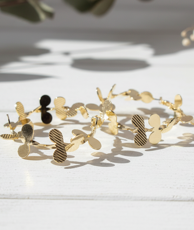 Golden Petal Garland Hoops
short
