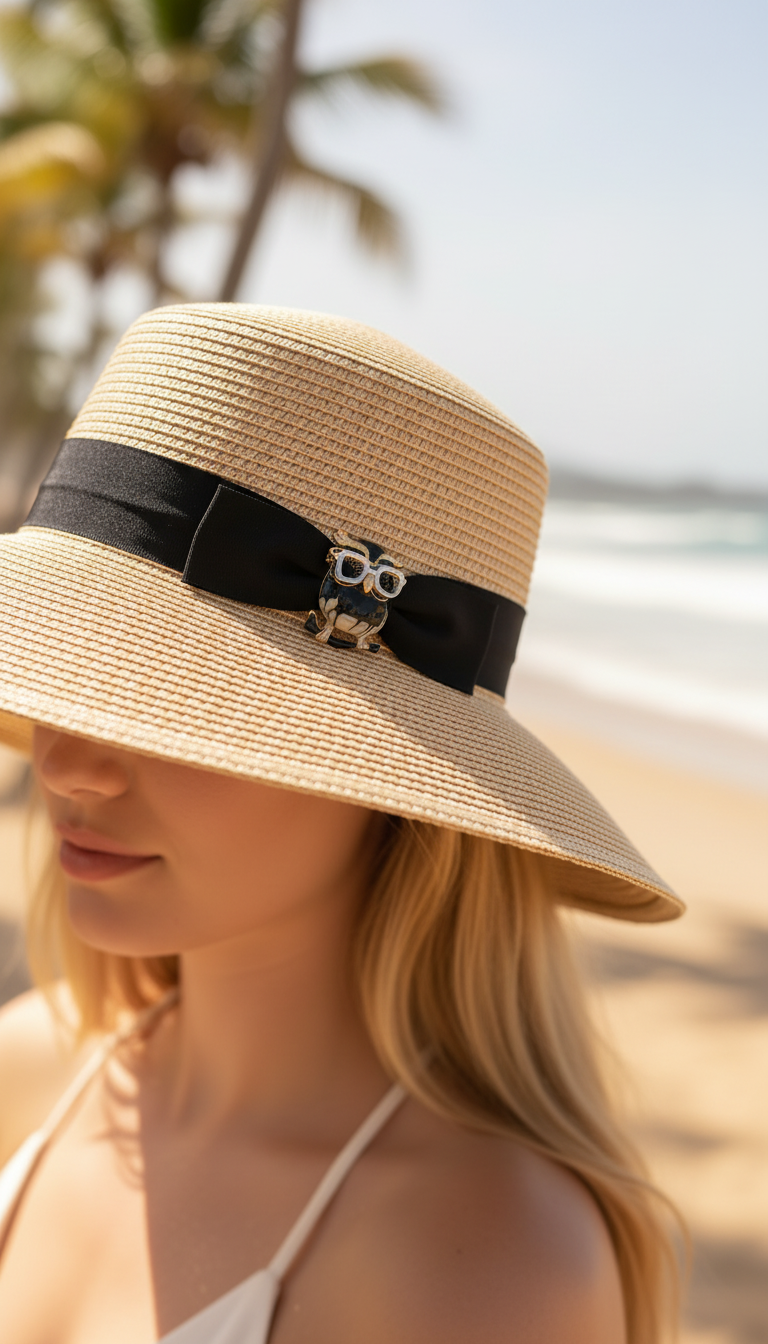 "Wise Owl" Enamel & Crystal Glasses Brooch