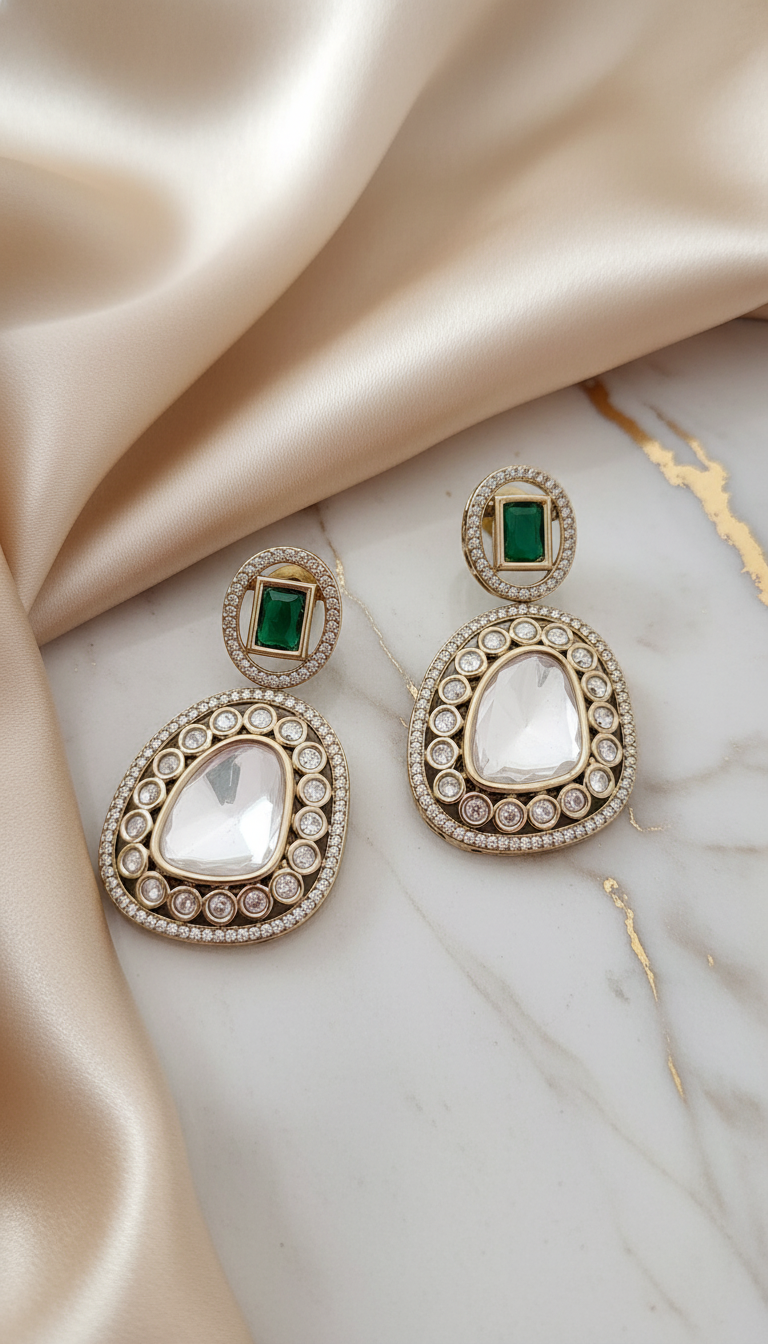 Opulent Layered Polki Style Necklace Set