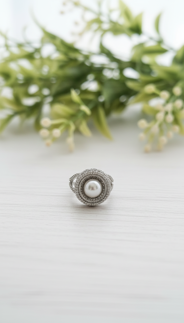 The Grand Pearl Halo Statement Ring