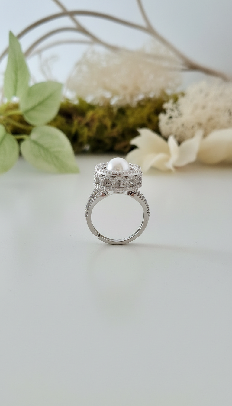The Grand Pearl Halo Statement Ring