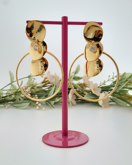 Gold Petal Hoop Earrings