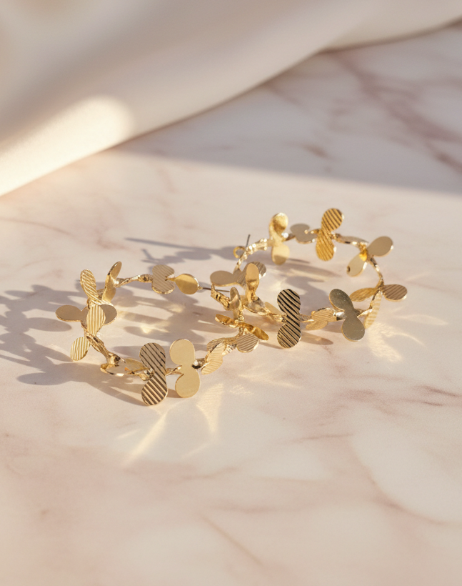 Golden Petal Garland Hoops
short
