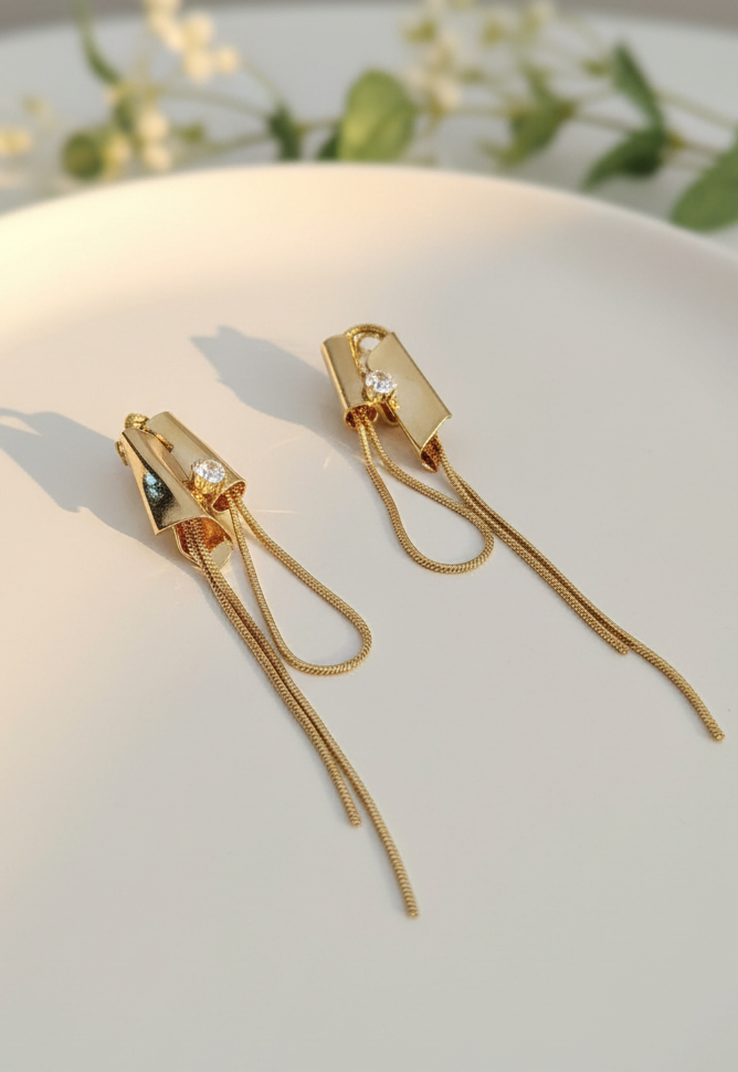 Architectural Cascade Dangle Earrings