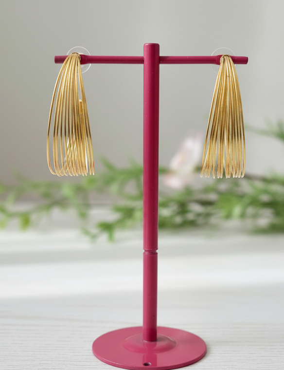 Sculptural Wavy Gold Hoops