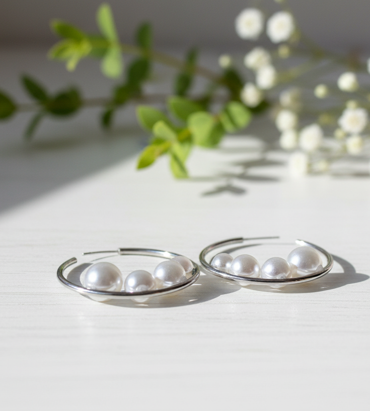 Multi-Pearl Hoops