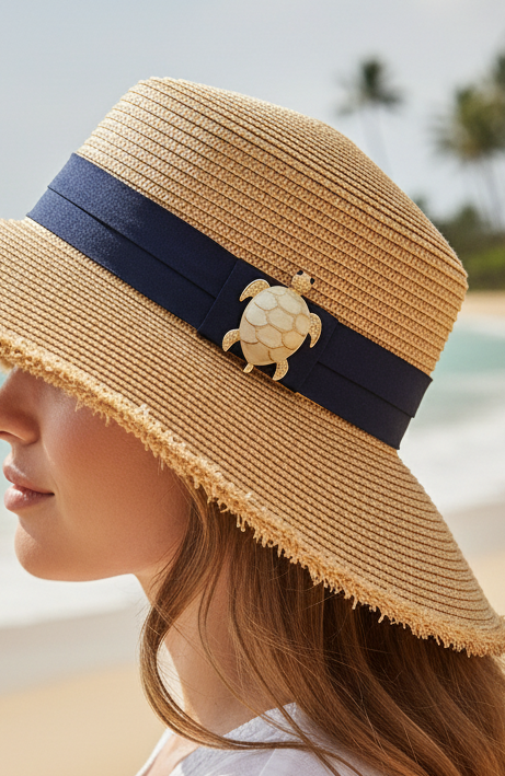 Chic Ivory Enamel Turtle Pin