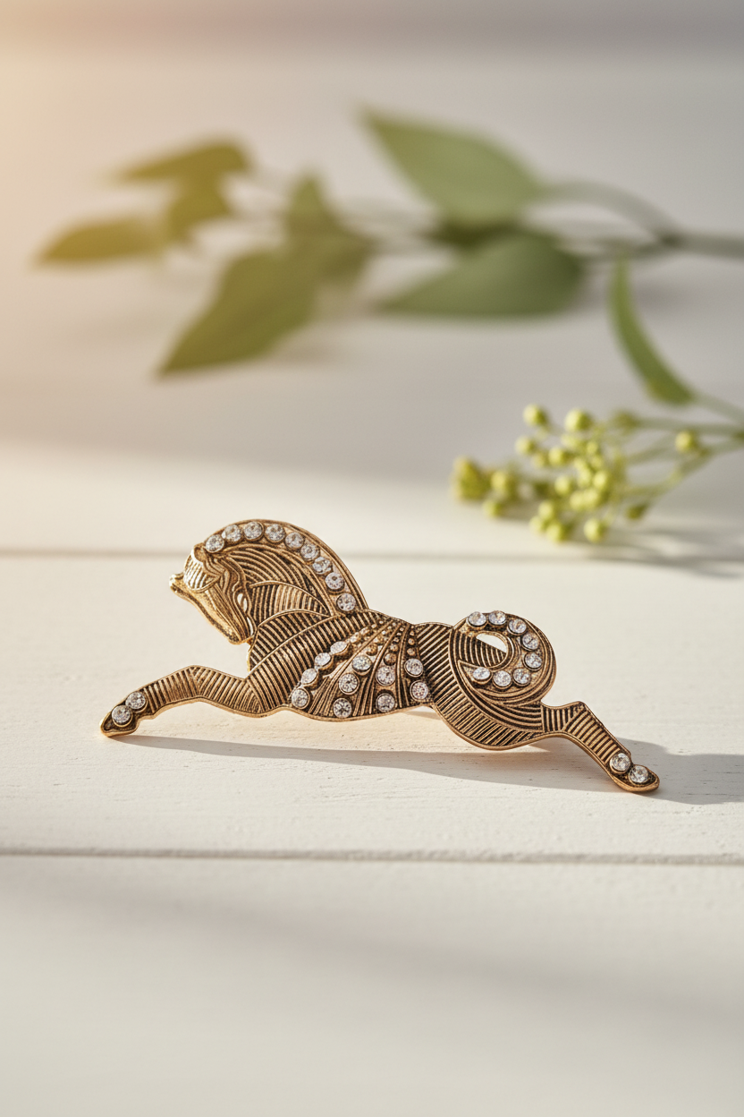 The Golden Stallion Brooch
