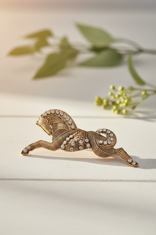 The Golden Stallion Brooch