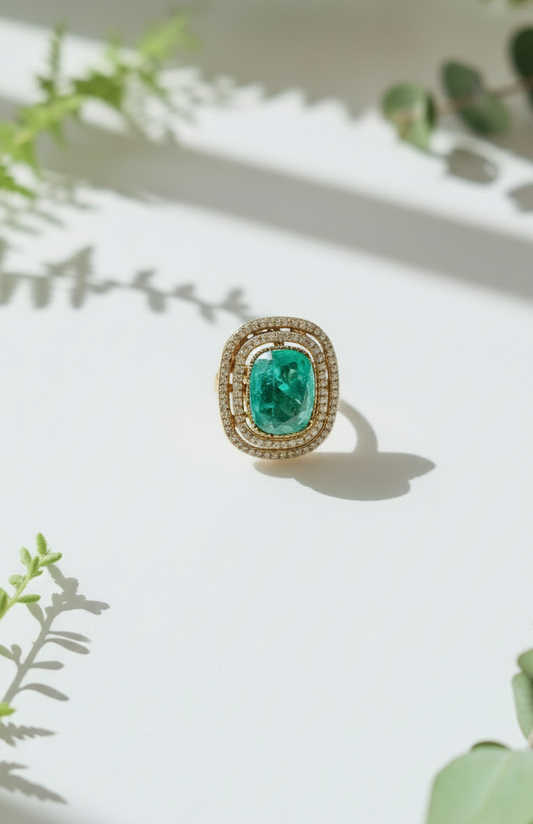 The Grand Cushion-Cut Emerald Statement Ring