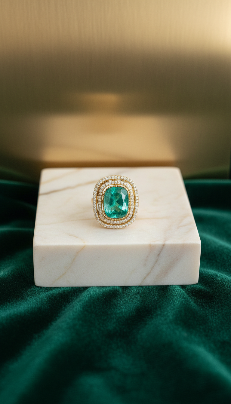 The Grand Cushion-Cut Emerald Statement Ring