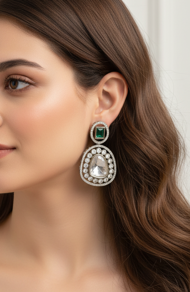 Opulent Layered Polki Style Necklace Set