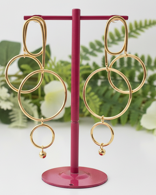 Geometric Linked Hoop Earrings