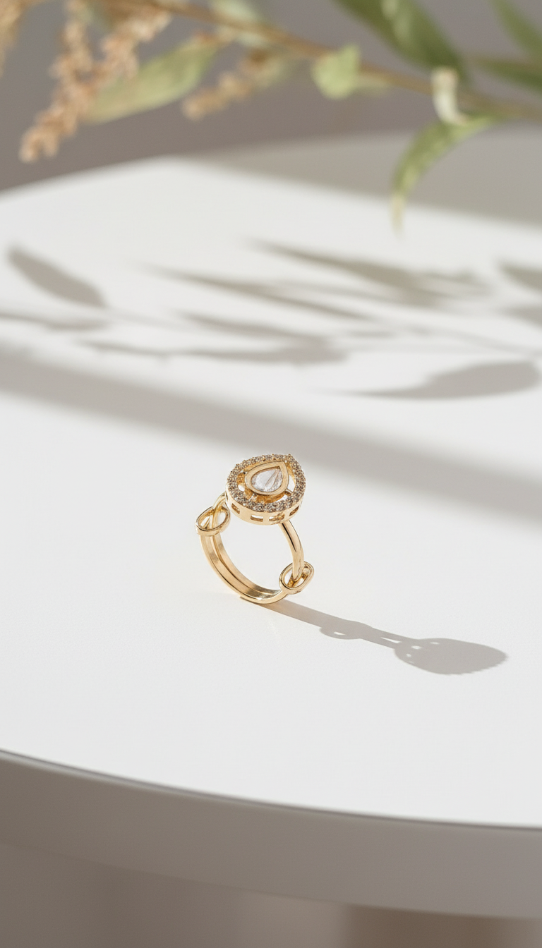 The Sunlit Pear-Cut Ring