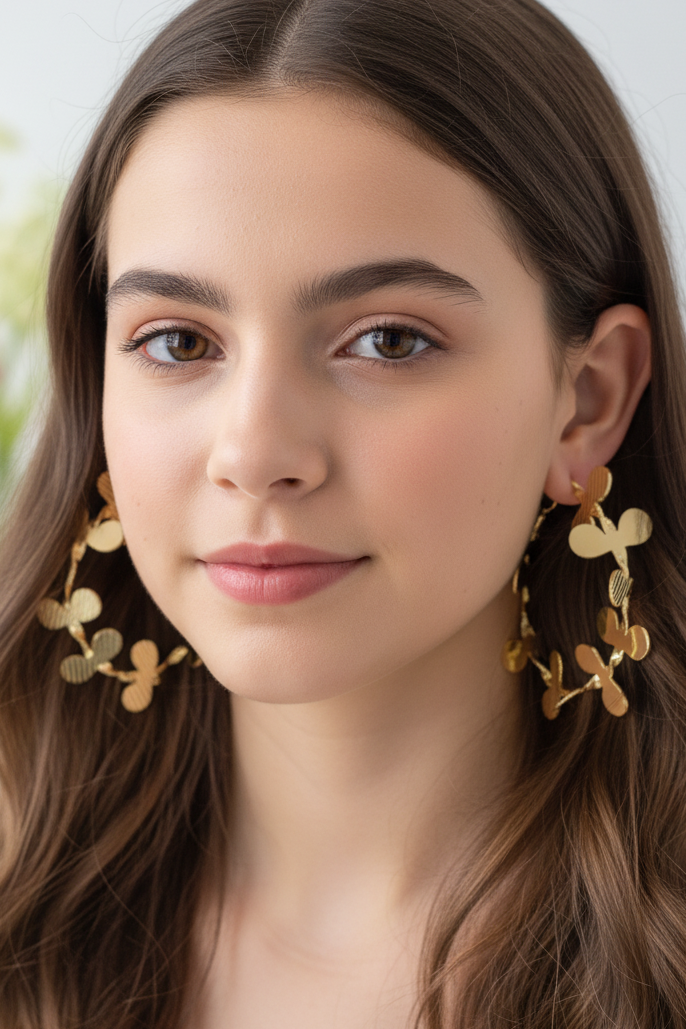 Golden Petal Garland Hoops
short