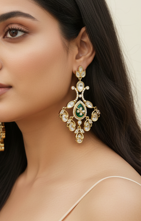 The Graceful Kundan Drop Necklace Set