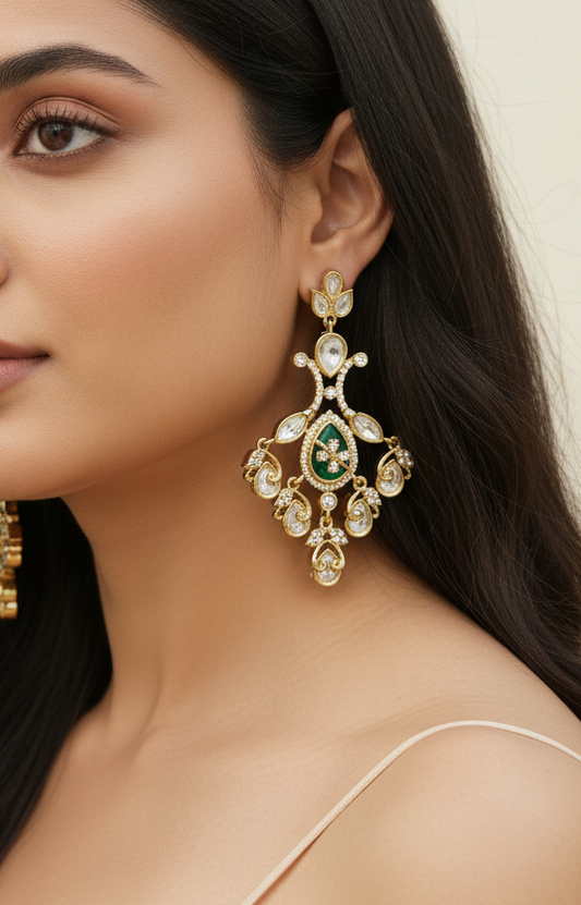 The Graceful Kundan Drop Necklace Set