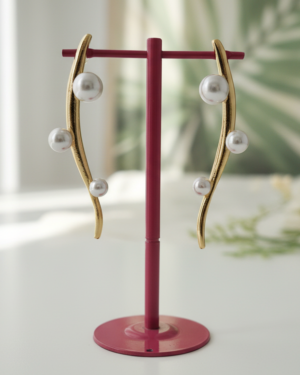 Elegant Pearl Vine Ear Climbers